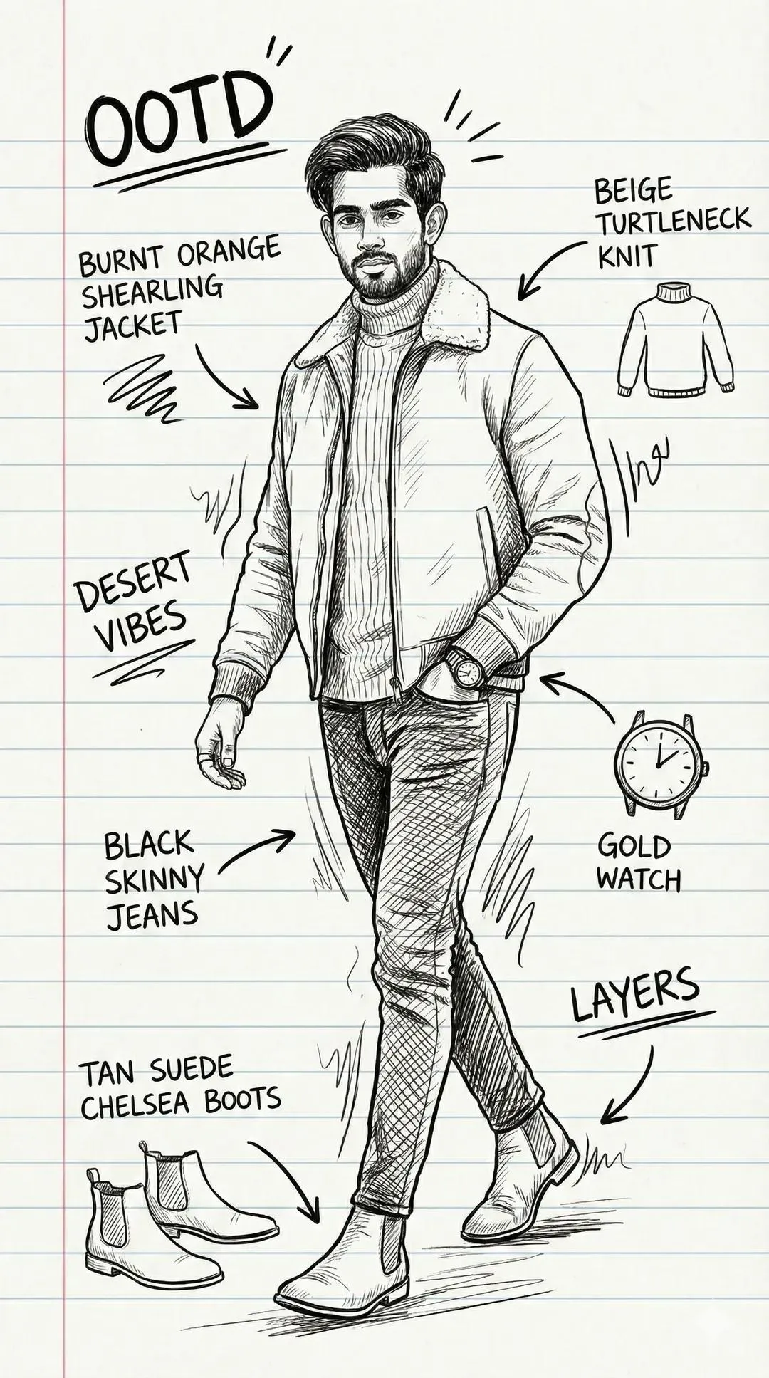 OOTD手绘涂鸦分解